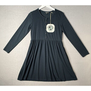 Toad & Co Piru Henley Dress Womens Sz S Navy Green Stripe NEW Sustainable